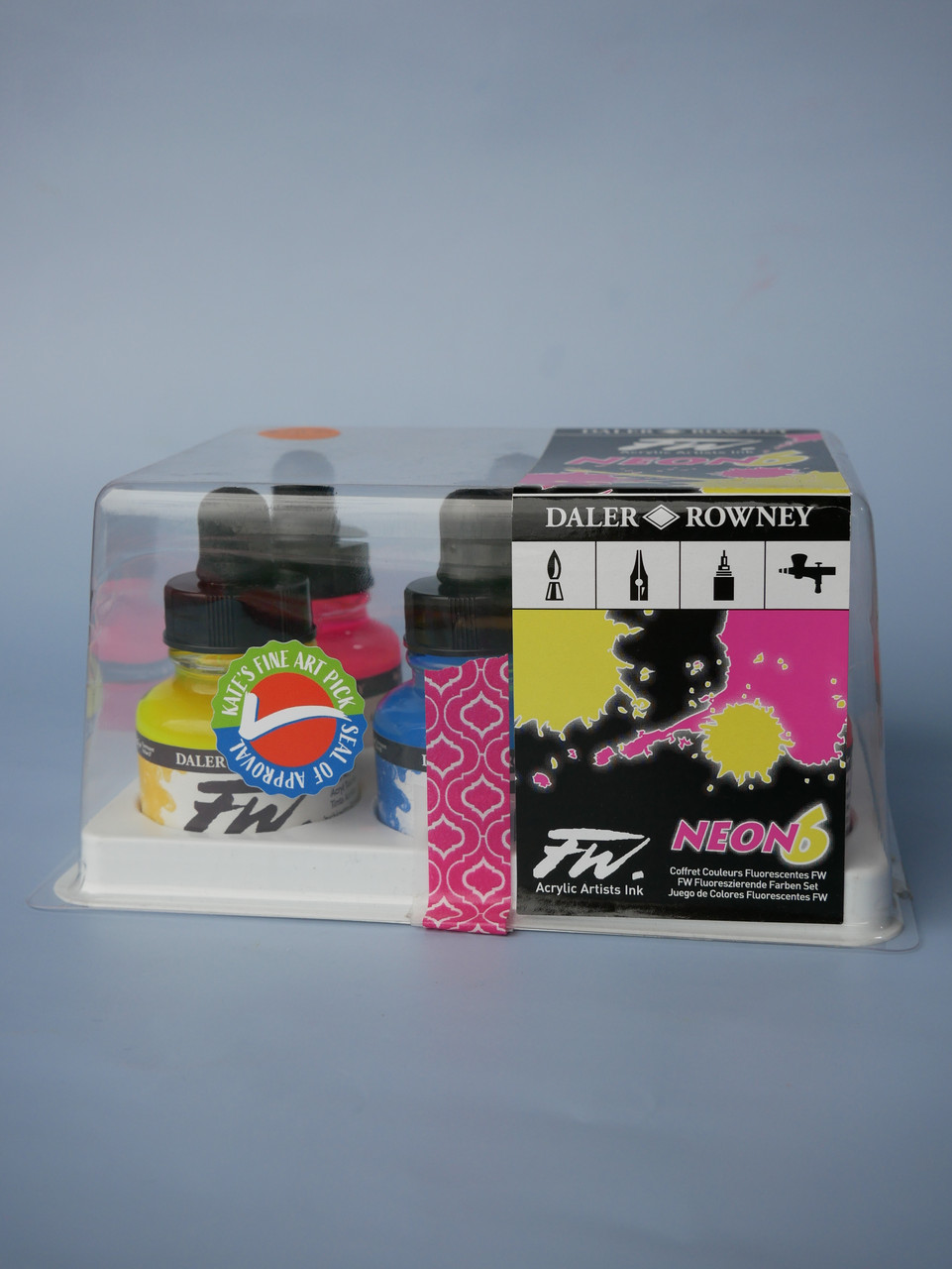 Daler-Rowney FW Acrylic Ink 6 x 1oz Set Neon
