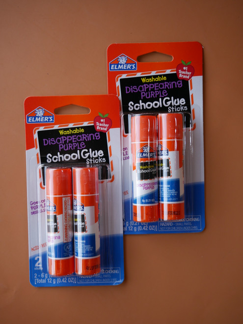 Washable Disappearing Purple School Glue Sticks