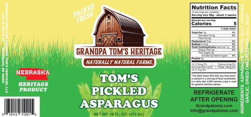 Tom's Pickled Asparagus - 16oz