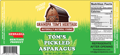 Tom's Pickled Asparagus - 16oz