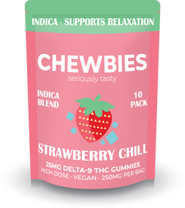 Strawberry Chill 25mg Delta-9 THC Chewbies Gummies Strawberry Chill 25mg Delta-9 THC Chewbies Gummies