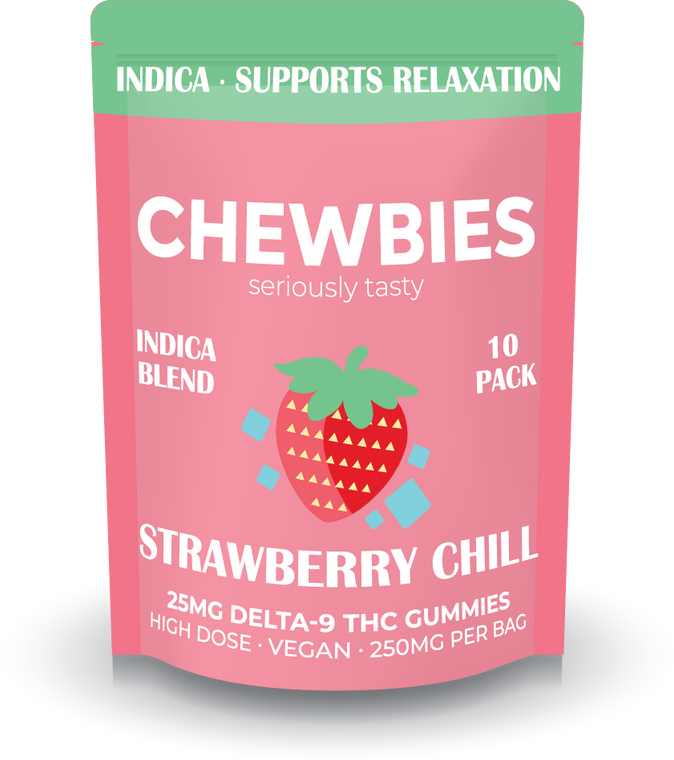 Strawberry Chill 25mg Delta-9 THC Chewbies Gummies