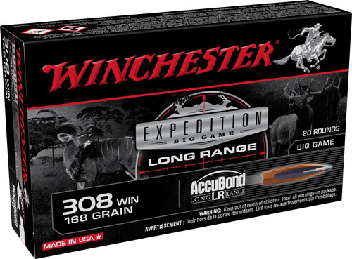 Winchester .308 Win / 7.62x51mm Expedition Big Game Nosler AccuBond Long-Range 168 Grain 20/Box
