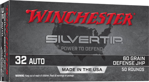 Winchester .32 ACP Silvertip Jacketed Hollow Point 60 Grain 50/Box