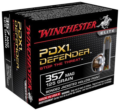 Winchester .357 Magnum PDX1 Defender Elite Bonded Jacket Hollow Point 125 Grain 20/Box