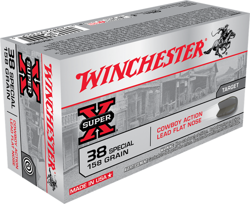 Winchester .38 Special Super X Cowboy Action Lead Flat Nose 158 Grain 50/Box