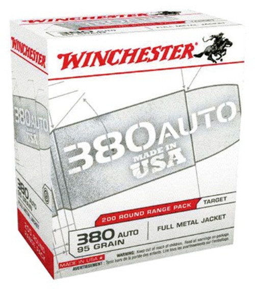 Winchester .380 ACP/Auto USA Full Metal Jacket 95 Grain 200/Box Winchester .380 ACP/Auto USA Full Metal Jacket 95 Grain 200/Box