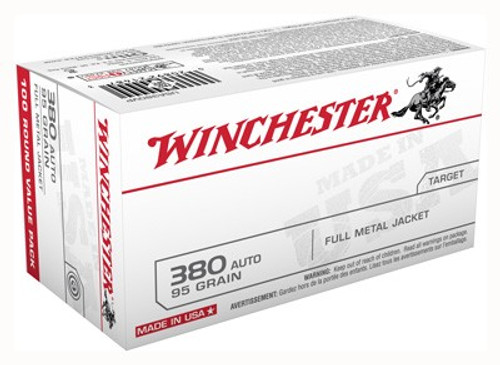 Winchester .380 ACP/Auto USA Value Pack Full Metal Jacket 95 Grain 100/Box