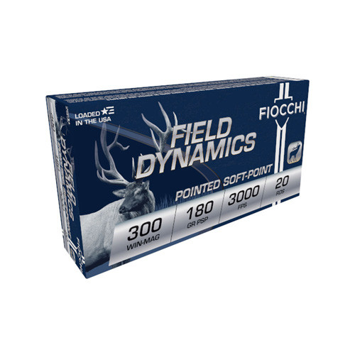 Fiocchi .300 Winchester Mag Field Dynamics Pointed Soft Point 180 Grain 20/Box [Item 10350]