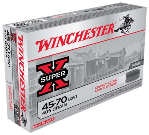 Winchester .45-70 Government Super X Cowboy Action Lead Flat Nose 405 Grain 20/Box