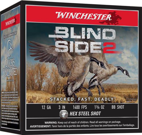 Winchester 12 Gauge Blind Side 2 Hex Steel BB 1-3/8 oz 3 in 25/Box