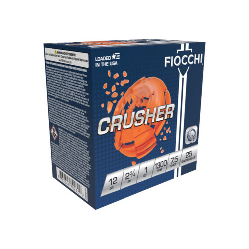 Fiocchi 12 Gauge Exacta Crusher #7.5 1 oz 2.75 in 25/Box [Item 5084]
