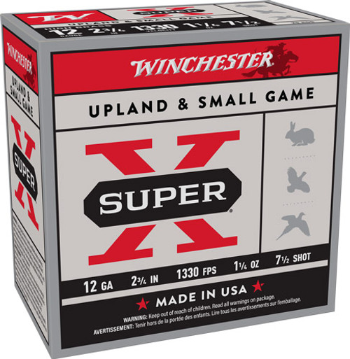 Winchester 12 Gauge Super-X HIGH BRASS Game Load 1330 #7.5 1-1/4 oz 2.75 in 25/Box