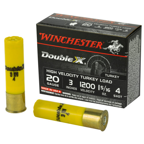 Winchester 20 Gauge Double X High Velocity Turkey #4 1-5/16 oz 3 in 10/Box