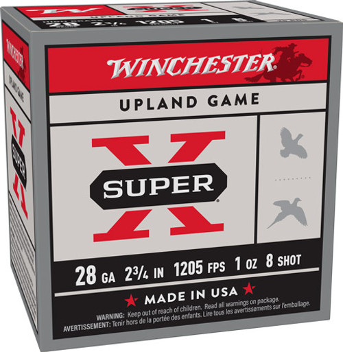 Winchester 28 Gauge Super X HIGH BRASS Heavy Game Load #8 1 oz 2.75 in 25/Box