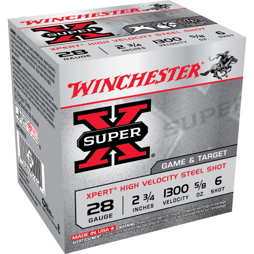 Winchester 28 Gauge Xpert Game & Target HIgh Velocity #6 5/8 oz 2.75 in 25/Box