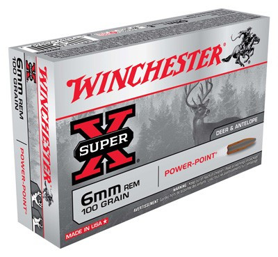 Winchester 6mm Remington Super-X Power-Point 100 Grain 20/Box