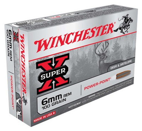 Winchester 6mm Remington Super-X Power-Point 100 Grain 20/Box