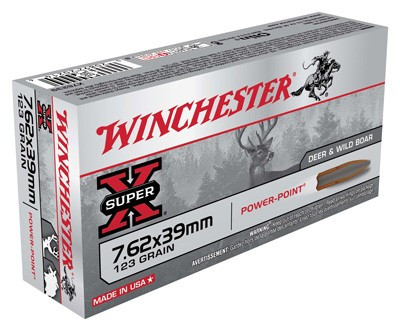 Winchester 7.62x39mm Super-X Power-Point 123 Grain 20/Box