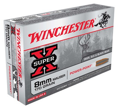 Winchester 8mm Mauser Super-X Power-Point Pointed Soft Point 170 Grain 20/Box