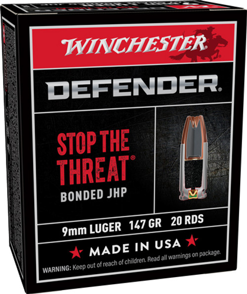Winchester 9mm Luger / Parabellum PDX1 Defender Bonded Jacket Hollow Point 147 Grain 20/Box
