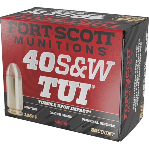 Fort Scott Munitions .40 S&W Tumble Upon Impact (TUI) Solid Copper Spun 125 Grain 20/Box [Item 3384]