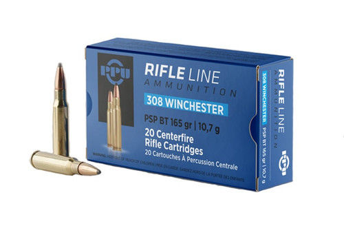 Prvi Partizan .308 Win / 7.62x51mm Rifle Pointed Soft Point Boat Tail 165 Grain 20/Box [Item 1695]