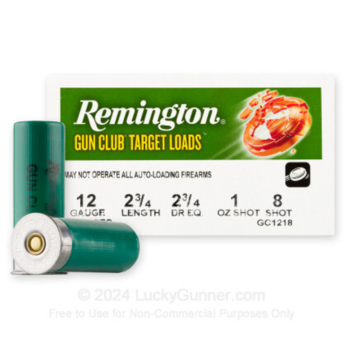 Remington 12 Gauge Gun Club Target Loads #8 1 oz 2.75 in 250/Box [Item 4899]