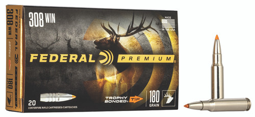 Federal .308 Win / 7.62x51mm Premium Trophy Bonded Tip 180 Grain 20/Box