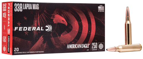 Federal .338 Lapua Magnum American Eagle Jacketed Soft Point 250 Grain 20/Box