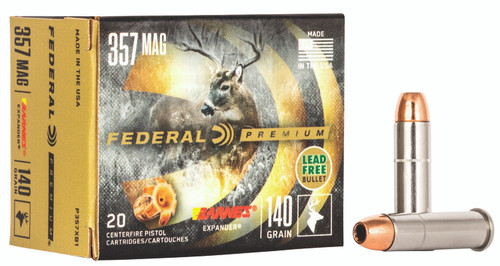 Federal .357 Magnum Premium Barnes Expander XPB Solid Hollow Point Lead Free 140 Grain 20/Box