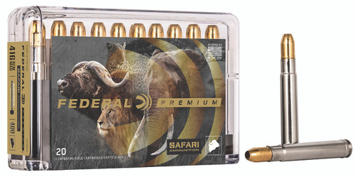 Federal .416 Remington Mag Premium Safari Cape-Shok Trophy Bonded Sledgehammer Solid 400 Grain 20/Box