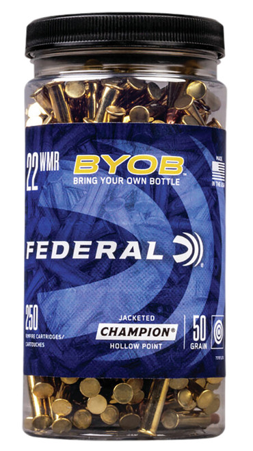 Federal .22 Magnum / WMR Champion Training BYOB Jacketed Hollow Point 50 Grain 250/Box
