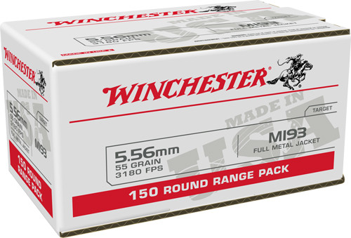 Winchester 5.56x45mm NATO USA White Box M193 Value Pack Full Metal Jacket 55 Grain 150/Box [Item 158]