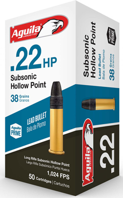 Aguila .22 Long Rifle Subsonic Hollow Point 38 Grain 1000/Box