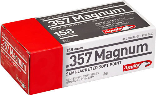Aguila .357 Magnum Target & Range Semi Jacketed Soft Point 158 Grain 50/Box Aguila .357 Magnum Target & Range Semi Jacketed Soft Point 158 Grain 50/Box