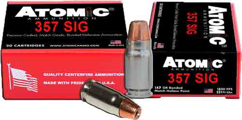 Atomic .357 Sig  Bonded JACKETED HOLLOW POINT 147 Grain 20/Box