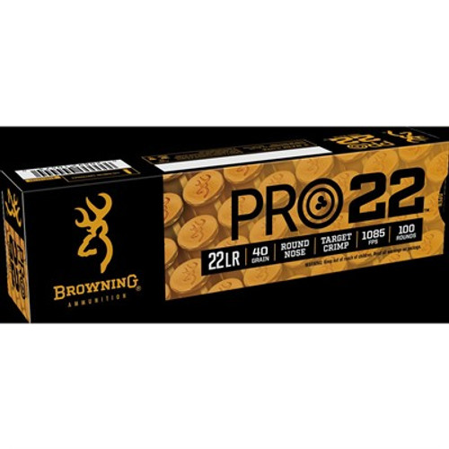 Browning .22 Long Rifle Pro22 Subsonic Velocity Lead Round Nose 40 Grain 100/Box