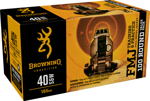 Browning .40 S&W Training & Practice Value pack Full Metal Jacket 165 Grain 100/Box