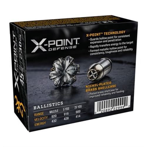Browning .45 ACP/Auto X-Point Hollow Point 230 Grain 20/Box