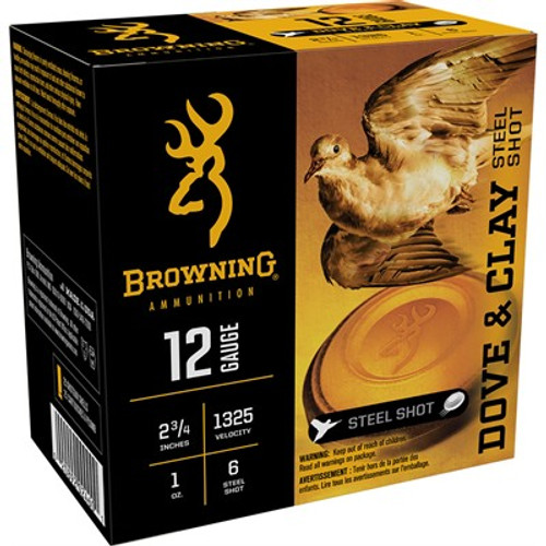 Browning 12 Gauge Dove & Clay Extra Distance #6 1 oz 2.75 in 25/Box