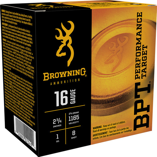 Browning 16 Gauge BPT Performance Target Performance Target #8 1 oz 2.75 in 25/Box