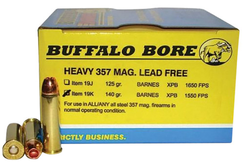 Buffalo Bore .357 Magnum BUFFALO-BARNES LEAD-FREE HEAVY Barnes VOR-TX XPB Lead-Free 140 Grain 20/Box