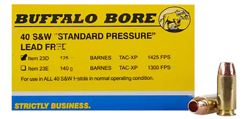 Buffalo Bore .40 S&W Standard Pressure Barnes TAC-XP Lead Free 125 Grain 20/Box