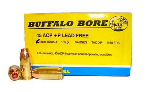 Buffalo Bore .45 ACP/Auto +P Barnes TAC-XP Lead Free 185 Grain 20/Box