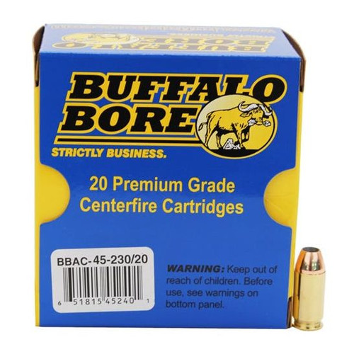Buffalo Bore .45 ACP/Auto Personal Defense +P Jacketed Hollow Point 230 Grain 20/Box Buffalo Bore .45 ACP/Auto Personal Defense +P Jacketed Hollow Point 230 Grain 20/Box