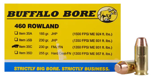 Buffalo Bore .460 Rowland Personal Defense Full Metal Jacket Flat Nose 230 Grain 20/Box