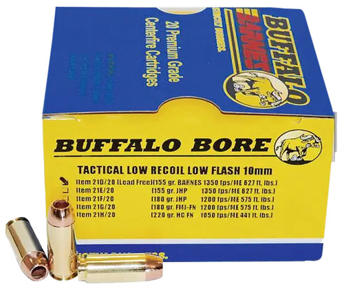 Buffalo Bore 10mm Auto +P Barnes TAC-XP Lead Free 155 Grain 20/Box Buffalo Bore 10mm Auto +P Barnes TAC-XP Lead Free 155 Grain 20/Box