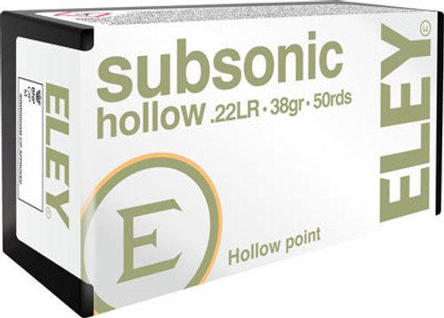Eley .22 Long Rifle Subsonic Hollow LEAD HOLLOW POINT 38 Grain 50/Box