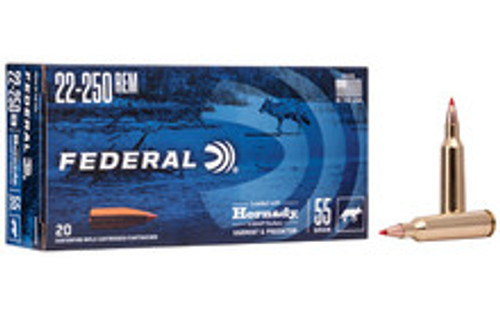 Federal .22-250 Remington Varmint & Predator Hornady V-Max 55 Grain 20/Box